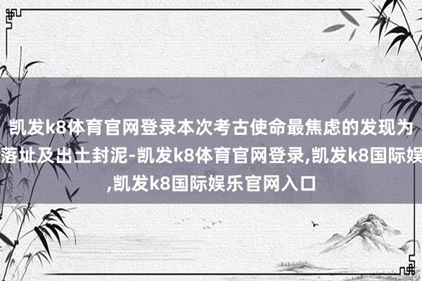 凯发k8体育官网登录本次考古使命最焦虑的发现为西汉时辰聚落址及出土封泥-凯发k8体育官网登录,凯发k8国际娱乐官网入口